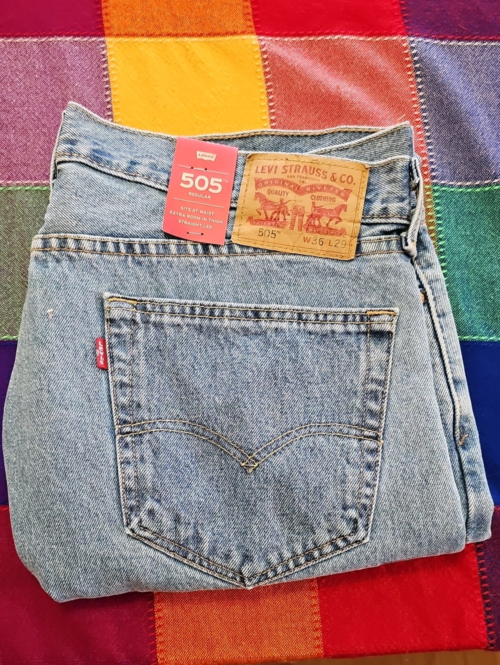 Levi's Men's 505 Straight Light Blue Denim Jeans